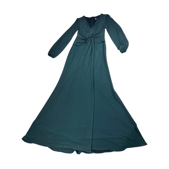 Betsy & Adam Hadley Floor Length Stretch Knit Gown Dress Forest Green Size 4 - Picture 9 of 16